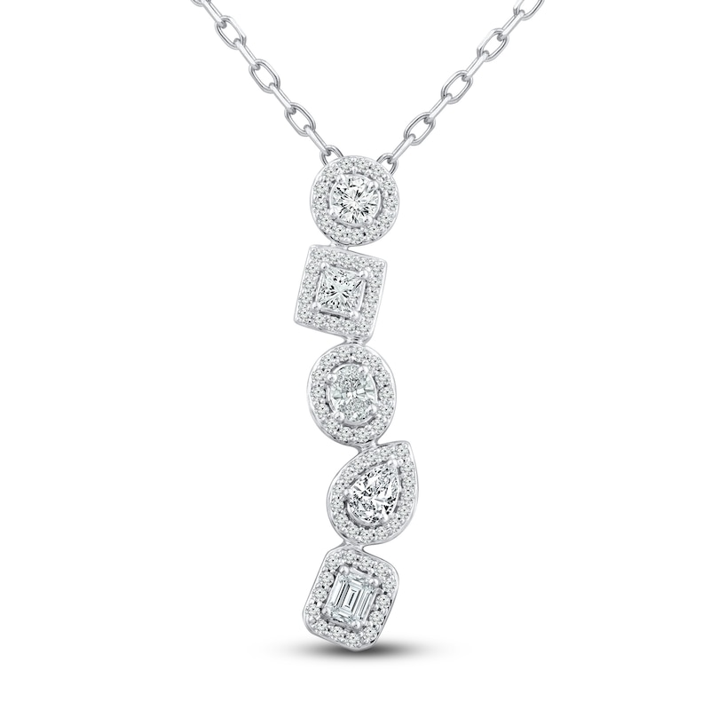 Previously Owned Diamond Necklace 1 ct tw 10K White Gold 18"