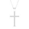 Thumbnail Image 0 of Previously Owned Diamond Cross Necklace 1/4 ct tw Round-Cut 10K White Gold 18"