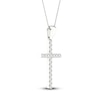Thumbnail Image 2 of Previously Owned Diamond Cross Necklace 1/4 ct tw Round-Cut 10K White Gold 18"