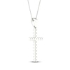 Thumbnail Image 3 of Previously Owned Diamond Cross Necklace 1/4 ct tw Round-Cut 10K White Gold 18"