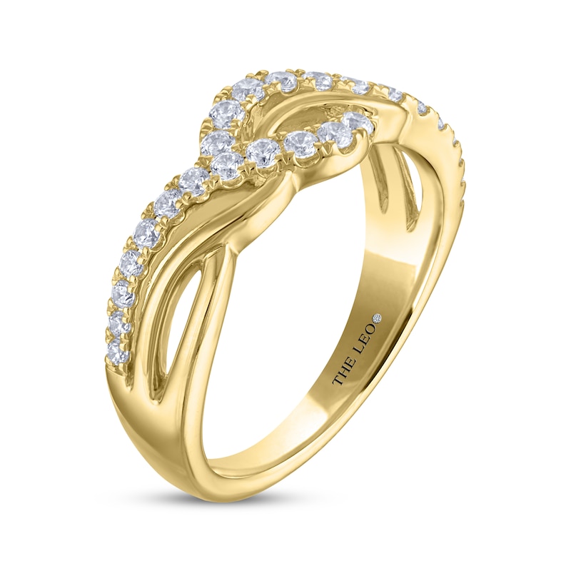 THE LEO Diamond Wave Anniversary Ring 1/3 ct tw 14K Yellow Gold