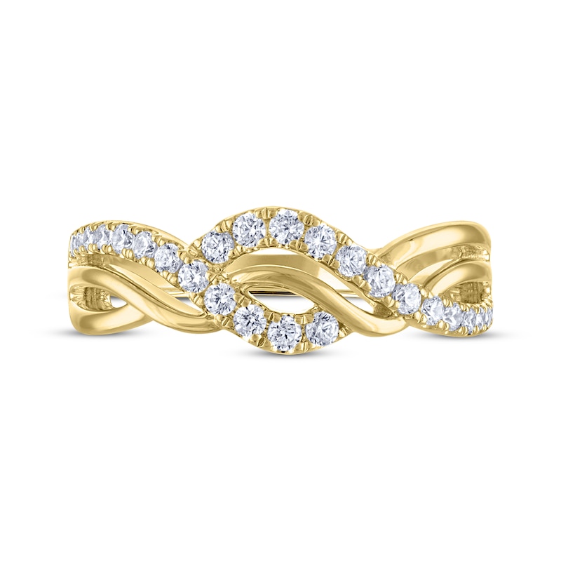 THE LEO Diamond Wave Anniversary Ring 1/3 ct tw 14K Yellow Gold