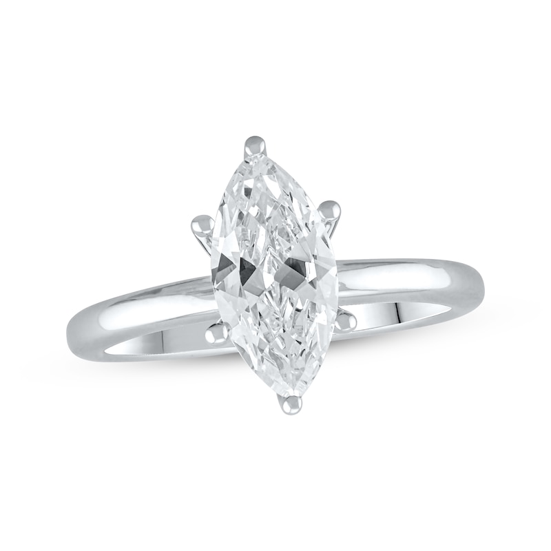 Lab-Created Diamonds by KAY Marquise-Cut Solitaire Engagement Ring 1-1/2 ct tw 14K White Gold (F/SI2)