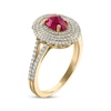 Thumbnail Image 1 of Greenland Rubies Collection Oval-Cut Natural Ruby & Lab-Created Diamond Ring 5/8 ct tw 14K Yellow Gold
