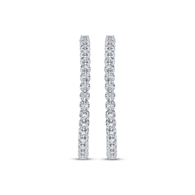 Diamond Inside-Out Hoop Earrings 2 ct tw 10K White Gold 39mm