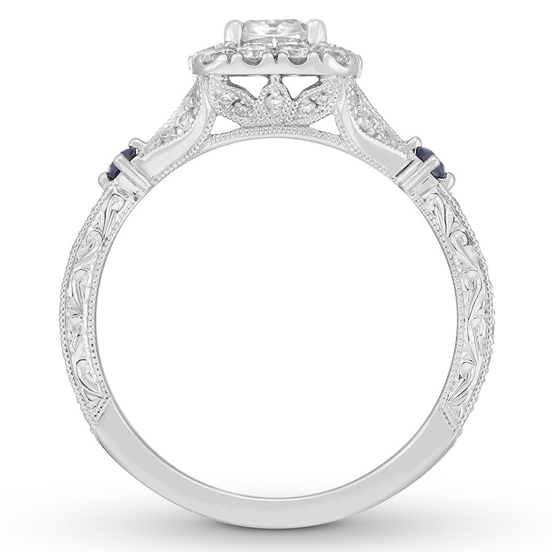 Neil Lane Diamond Cushion & Round-cut Engagement Ring 7/8 ct tw 14K White Gold