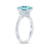 Thumbnail Image 1 of Monique Lhuillier Bliss Emerald-Cut Aquamarine & Diamond Engagement Ring 1/2 ct tw 14K White Gold