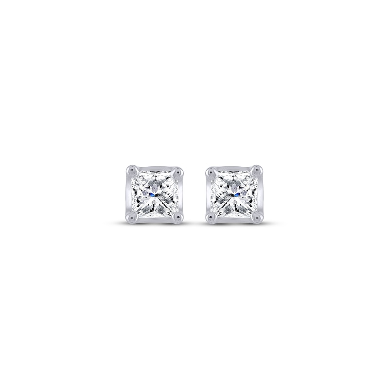 THE LEO Legacy Lab-Created Diamond Princess-Cut Solitaire Stud Earrings 1/2 ct tw 14K White Gold (F/VS2)