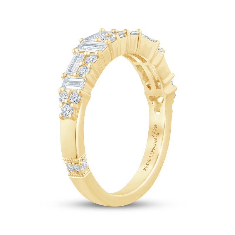 Monique Lhuillier Bliss Baguette & Round-Cut Lab-Created Diamond Anniversary Ring 5/8 ct tw 18K Yellow Gold