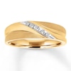 Thumbnail Image 0 of Men's Diamond Wedding Band 1/15 ct tw 10K Yellow Gold