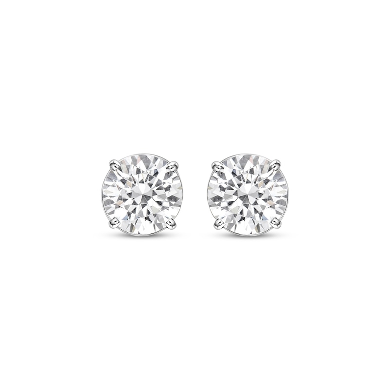 Lab-Created Diamonds by KAY Round-cut Solitaire Stud Earrings 2-1/2 ct tw 14K White Gold (I/SI2)