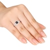 Thumbnail Image 2 of Black Diamond Ring 1 ct tw Cushion-cut 14K White Gold
