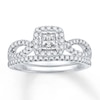 Thumbnail Image 0 of Diamond Bridal Set 5/8 ct tw Princess-cut 14K White Gold