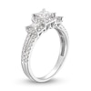 Thumbnail Image 1 of Memories Moments Magic Three-Stone Diamond Engagement Ring 1 ct tw Princess/Round 14K White Gold