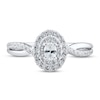 Thumbnail Image 2 of Diamond Engagement Ring 1/2 ct tw Oval & Round-Cut 14K White Gold