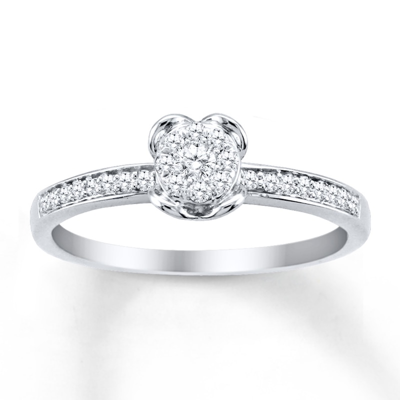 Diamond Promise Ring 1/5 ct tw 10K White Gold