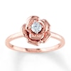 Thumbnail Image 0 of Diamond Flower Promise Ring 1/8 Carat Round-cut 10K Rose Gold