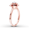 Thumbnail Image 1 of Diamond Flower Promise Ring 1/8 Carat Round-cut 10K Rose Gold