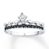 Thumbnail Image 0 of Black & White Diamonds 1/10 ct tw 10K White Gold Crown Ring