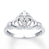 Thumbnail Image 0 of Claddagh Promise Ring Diamond Accents Sterling Silver