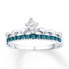 Thumbnail Image 0 of Crown Ring 1/10 ct tw Blue Diamonds 10K White Gold