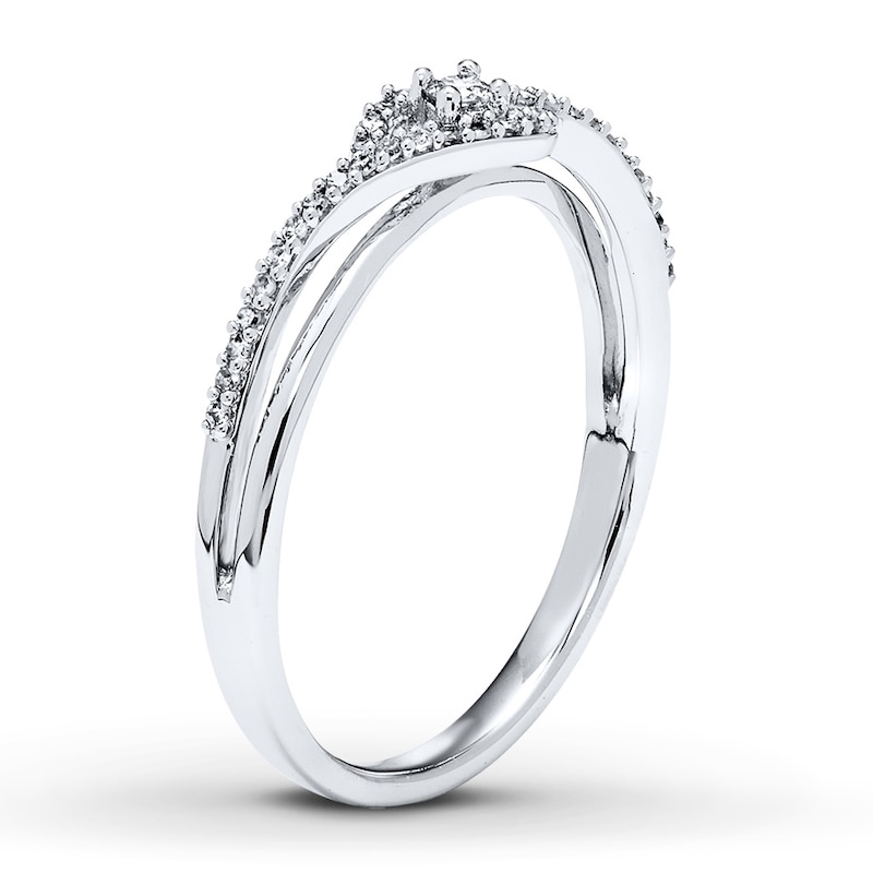 Diamond Ring 1/8 ct tw Round-cut Sterling Silver