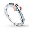 Thumbnail Image 1 of Heart Ring 1/6 ct tw Diamonds Sterling Silver & 10K Rose Gold