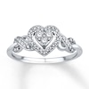 Thumbnail Image 0 of Diamond Heart Ring 1/4 ct tw Round-cut 10K White Gold