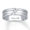 Thumbnail Image 0 of Men's THE LEO Diamond Wedding Band 1/6 ct tw Round-cut 14K White Gold