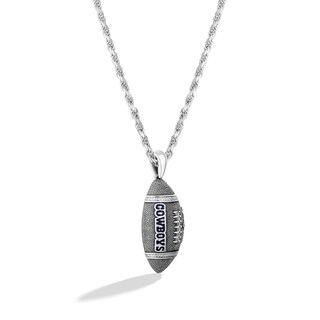 True Fans Dallas Cowboys 1/20 CT. T.W. Diamond Vertical Football Necklace in Sterling Silver