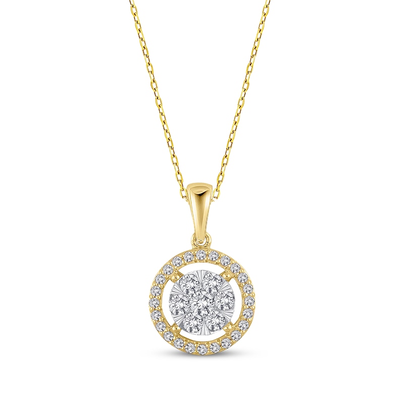 Diamond Necklace 1/2 ct tw Round-cut 10K Two-Tone Gold