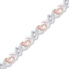 Thumbnail Image 0 of Heart Bracelet 1/15 ct tw Diamonds Sterling Silver & 10K Rose Gold