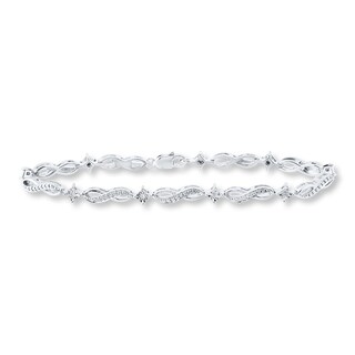 kay accents infinity sterling bracelet diamond silver