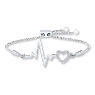 Heartbeat Bolo Bracelet 1/20 ct tw Diamonds Sterling Silver|Kay