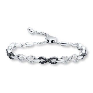 bolo bracelet infinity tw diamonds sterling ct silver kay