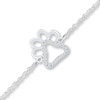 Thumbnail Image 0 of Diamond Paw Anklet 1/15 ct tw Round-cut Sterling Silver