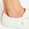 Thumbnail Image 1 of Diamond Cross Anklet 1/20 ct tw Round-cut Sterling Silver