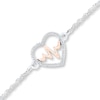 Thumbnail Image 0 of Heartbeat Anklet 1/15 ct tw Diamonds Sterling Silver & 10K Rose Gold