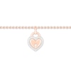 Thumbnail Image 1 of Diamond Heart Lock Anklet 10K Rose Gold 9"