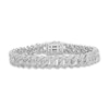 Thumbnail Image 0 of Men's Diamond Angle Curb Bracelet 3 ct tw Round-cut 10K White Gold 8.5"