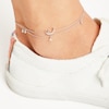 Thumbnail Image 2 of Diamond Moon & Star Double-Strand Anklet 1/8 ct tw Round-cut Sterling Silver 9"
