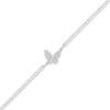 Thumbnail Image 1 of Diamond Butterfly Double-Strand Anklet 1/8 ct tw Round-cut Sterling Silver 9"