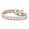 Thumbnail Image 0 of Men's Diamond Angled Curb Bracelet 10K Yellow Gold 8.5"