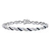 Thumbnail Image 0 of Blue & White Diamond Swirl Bracelet 1/2 ct tw Round-cut Sterling Silver 7.25"