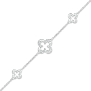 CZ Clover Station Brass Bracelet main image 1
