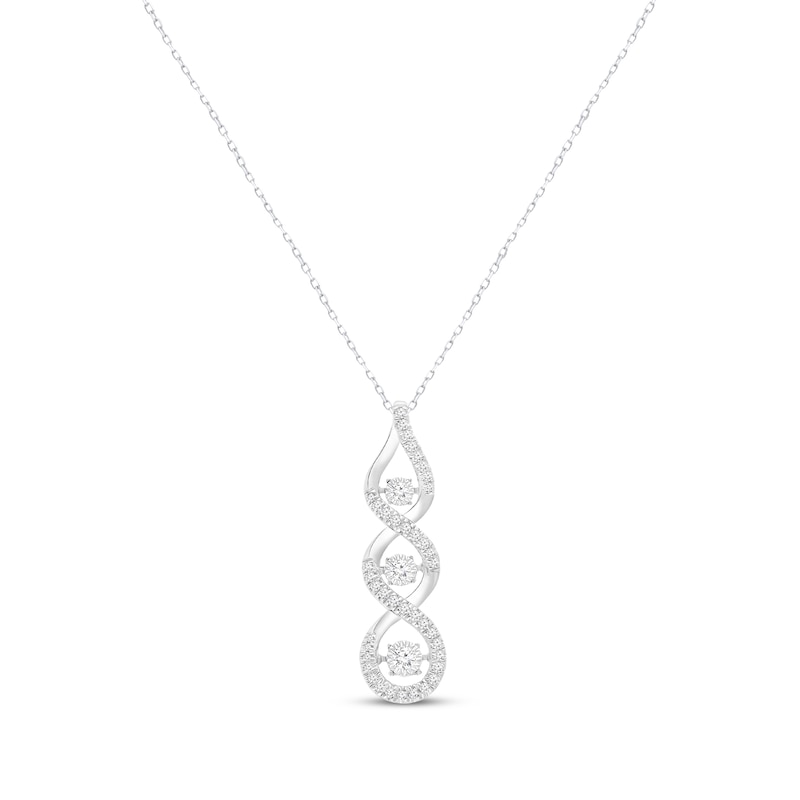 Unstoppable Love Diamond Three-Stone Twist Necklace 1/2 ct tw 10K White Gold 18"
