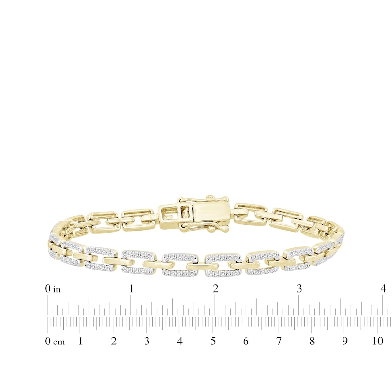 Linked Always Diamond Chain Link Bracelet 1 ct tw 10K Yellow Gold 7"