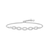 Thumbnail Image 0 of Linked Always Diamond Oval-Link Bolo Bracelet 1/10 ct tw Sterling Silver 9.5"
