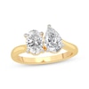 Thumbnail Image 0 of Toi et Moi Pear-Shaped & Oval-Cut Lab-Created Diamond Engagement ring 2 ct tw in 14K Yellow Gold