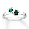Thumbnail Image 0 of Stackable Heart Ring Lab-Created Emeralds Sterling Silver